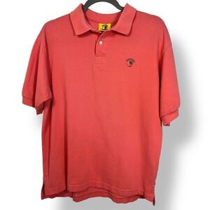 Vintage Duck Head Men's Polo Shirt Large Coral Pink USA Made 100% Cotton